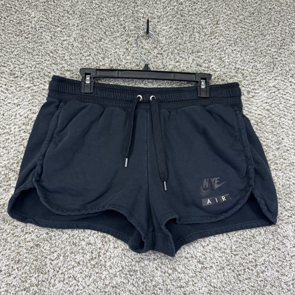 Nike Shorts Women's Size Large Black‎ Terry Sweat Pockets Athletic Booty Shorts